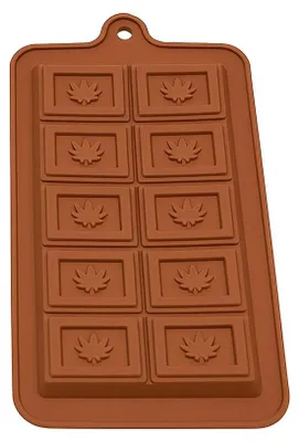 Produktbild von Silikon Schokoladenform Schokoladenform Backform - Cannabisblatt - 21 x 10,6 cm - Braun - Für Schokolade, Kekse und Waxmelts