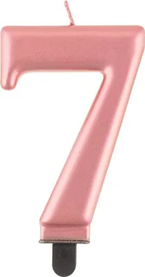 Produktbild von Kerze Zahl 7, Roségold, 8 cm, 1 Stk.
