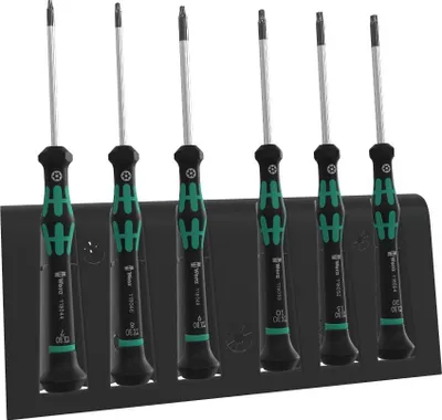 Imagen del producto de Wera 05118154001 Wera 2067/6: Juego de destornilladores TORX para electrónica + estuche