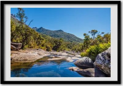 Produktbild von Bild - Bilderrahmen - 100 cm x 70 cm - MDF - Rahmen - Foto - Wandkunst Fluss in den Wald