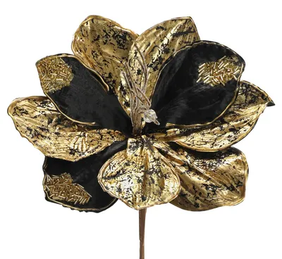 3 Kunstamaryllis, schwarz, Kunstseide, 33 cm, Weihnachtsdeko