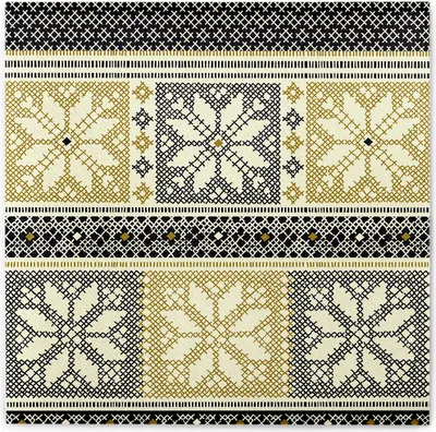 Produktbild von Sovie HORECA Weihnachtsserviette Chriss in Schwarz-Gold aus Linclass® Airlaid 40 x 40 cm, 50 Stück - Kreuzstich-Design