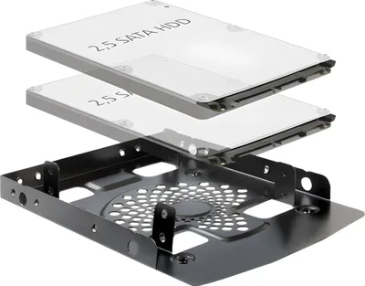 Image de Delock Installation frame 3.5" > 2 x 2.5" HDD - Adaptateur de baie de disque dur - 3,5" à 2,5" (8.9 cm à 6.4 cm) - noir