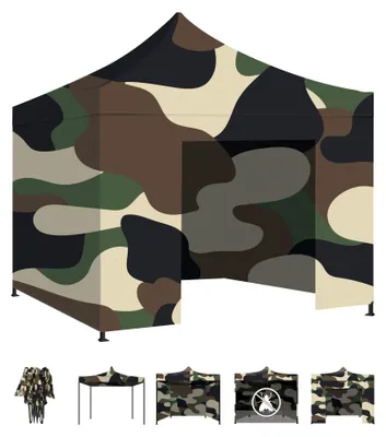 Image de Taman 3x3 - Gazebo de jardin pliable avec parois latérales et moustiquaire camouflage