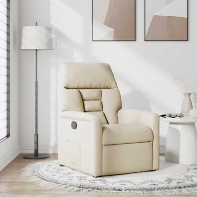 Immagine prodotto di vidaXL Poltrona relax in tessuto crema