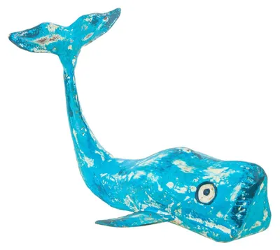 Eiswal-Figur, blau, 20 x 14 x 13 cm, Eisen