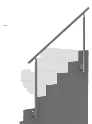 Image de VEVOR Mains courantes pour escaliers extérieurs, set de rampes d'escalier de 59 pouces/150 cm, rampes de transition en acier inoxydable avec kit de montage, mains courantes d'escalier à double colonne pour personnes âgées, véranda
