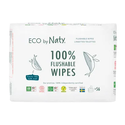 Zdjęcie produktu dla Bezzapachowe chusteczki nawilżane ECO do spłukiwania - korzystne opakowanie 3 x 56 szt
