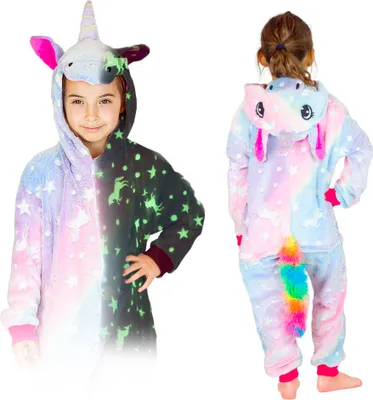 Immagine prodotto di Pigiama kigurumi per bambini con unicorno luminoso 122-128