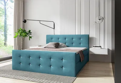Obrázek produktu pro Postel SCARLETT - 180x200, modrá + topper