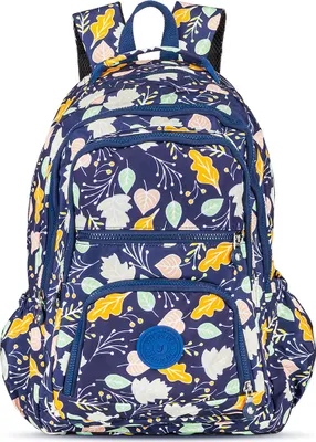 Obrázok produktu pre Dámsky školský batoh Teenager RAGI Girls Flowers Laptop Uni Large A4 School Leisure Travel Sport Daypack Black Work Modern