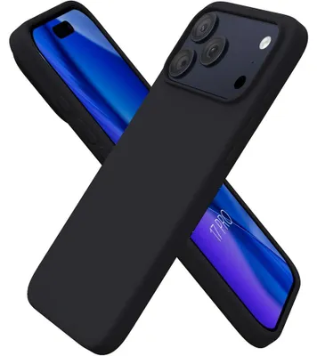 Image de Coque pour iPhone 17 Pro, Protection Silicone Liquide Souple Slim Léger Anti-Rayures - Noir