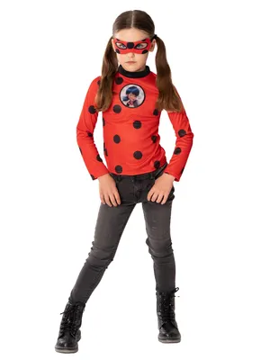 Produktbild von Rubies 300835 - Miraculous Ladybug Kinder Kostüm, Oberteil mit Maske, 5 - 8 Jahre