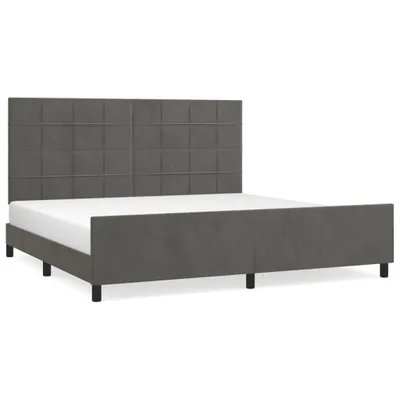 Produktbild von vidaXL Bettgestell ohne Matratze Dunkelgrau 200x200 cm Samt
