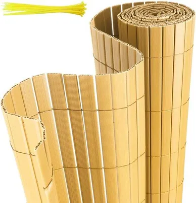 Zdjęcie produktu dla Parasol ogrodowy z PVC o wymiarach 4 x 5 m, odporny na wiatr i warunki atmosferyczne, odporny na promieniowanie UV, do ogrodu i na taras, wzór bambusowy