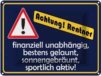 Obrázek produktu pro vianmo Plechová cedule 30x40 cm Achtung Rentner