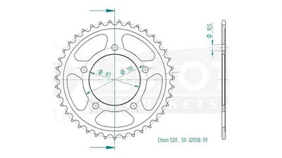 Zdjęcie produktu dla Esjot Kettenrad 520 46Z Stahl Schwarz