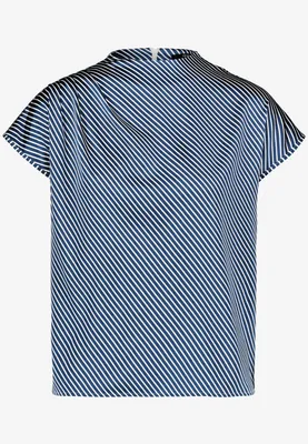 Produktbild von Satinbluse  gestreift mit Stehkragen