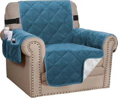 Obrázek produktu pro Kryt pohovky Silný sametový křeslo Stretch Non-Slip Sofa Covers Sofa Cover Ochrana před domácími kočkami Psi Sofa Throw Couch Cover pro Sofa（1-Seater Sofa, Light Blue）