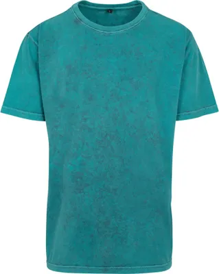 Produktbild von Build Your Brand BY070 | Herren Acid Washed Tee - Farbe: Teal Black - Größe: XL