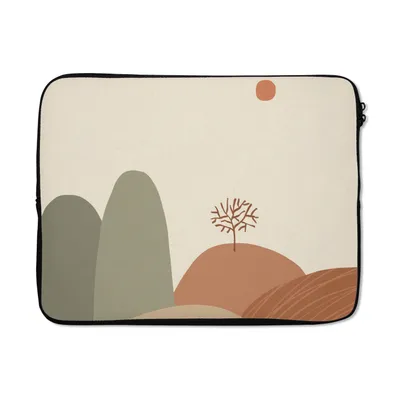 Produktbild von MuchoWow® Laptop Hülle 17 Zoll Laptoptasche Pastell - Berge - Landschaft - Abstrakt - Zipper - Schutzabdeckung