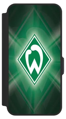 Produktbild von NIVOCASE Klapphülle für Samsung Galaxy A57 5G  Handyhülle aus Kunst Leder NIVOflip schwarz Offizielles Lizenzprodukt SV Werder Bremen Wappen