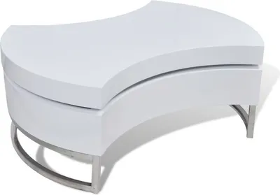 Immagine prodotto di Tavolino regolabile in forma bianco lucido