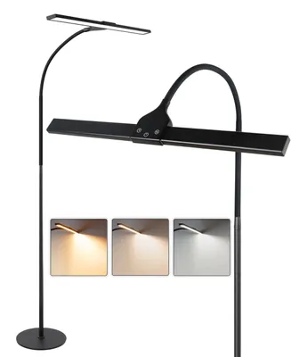 Immagine prodotto di ZMH LED lampada da terra dimmerabile lampada da lettura per soggiorno - Lampada da terra moderna 10W Lampada da terra touch con timer e funzione di memoria Illuminazione a collo d'oca flessibile decorazione per camera da letto ufficio - Altezza: 156CM