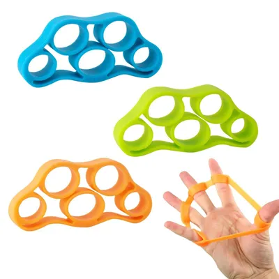Imagen del producto de Juego de 3 refuerzos de silicona para los dedos, ideales para ejercicios y rehabilitación de manos