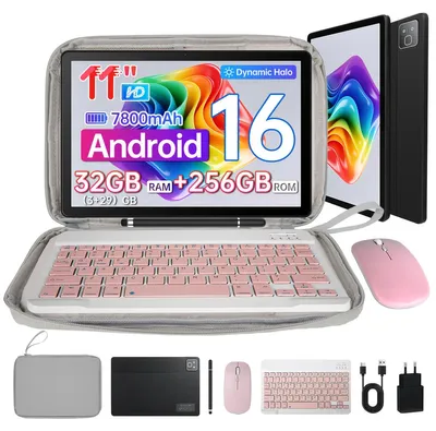 Produktbild von Tablet 11'' Android 16, 256 GB 1 TB erweiterbar, Widevine L1, 7800mAh, mit Tastatur/Stift/Maus/Tasche