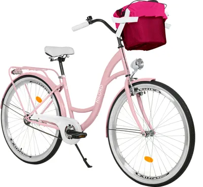 Produktbild von Milord Komfort Fahrrad Mit Korb Damenfahrrad, 28 Zoll, Rosa, 1 Gang