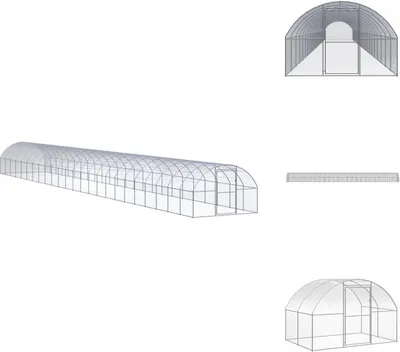Zdjęcie produktu dla vidaXL Kurnik zewnętrzny 3x24x2 m Stal ocynkowana - Siedliska i wybiegi dla małych zwierząt