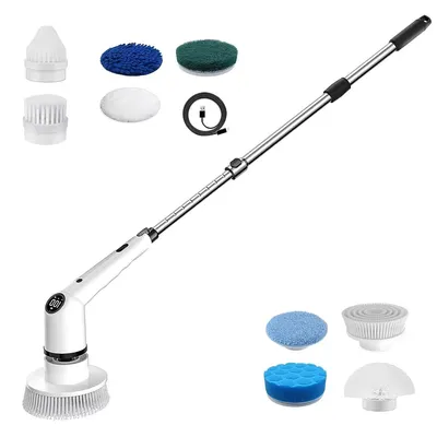 Produktbild von Elektrische Akku-Reinigungsbürste 360° Spin Reinigung Scrubber Putzutensilien Reinigungsbürsten mit 9 Bürstenköpfe