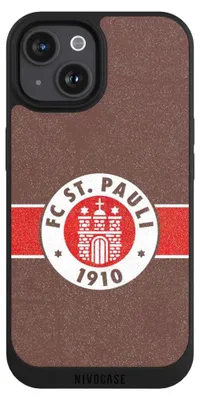 Produktbild von NIVOCASE Handyhülle für Apple iPhone 15  Hülle NIVOpure Case Schwarz FC St. Pauli Logo Offizielles Lizenzprodukt