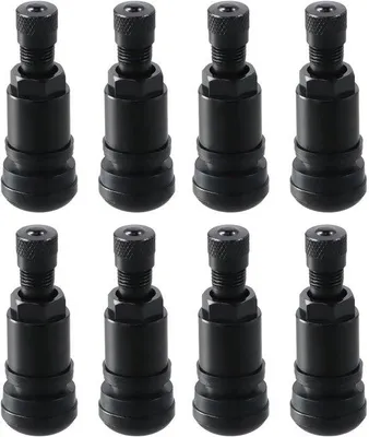 Zdjęcie produktu dla 8 sztuk czarnych metalowych zaworów, stalowe zawory, uniwersalne zawory do felg, zawór do opony, zawór do opony samochodowej, metalowe