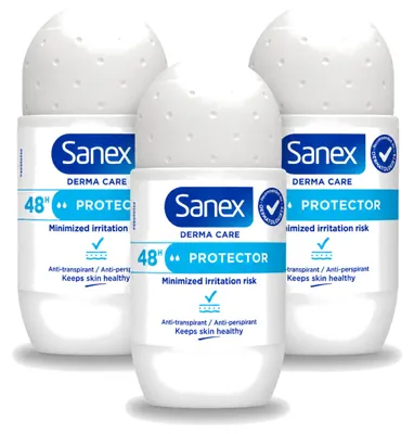 Produktbild von 3 x Sanex Dermo Protector Deo-Roller - 53 ml - Vorteilspackung - 3 Stücke