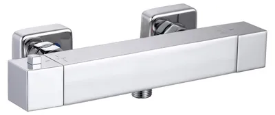 Produktbild von Duscharmatur mit Thermostat, Chrom Mischbatterie Dusche Thermostat mit 40°C Sicherheitstaste, Aufputz Armatur Dusche Messing Thermostat Dusche