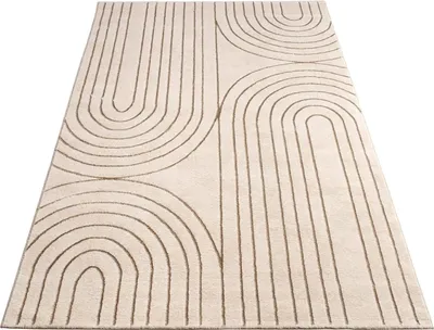Produktbild von Teppich Kurzflor Abstrakt Wohnzimmer schmutzabweisend Creme Rechteckig 120x160 | 60% Polypropylen, 40% Polyester | Florhöhe: 11 mm | pflegeleicht