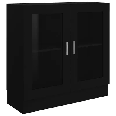 Produktbild von Vitrinenschrank Schwarz 82,5x30,5x80 cm Holzwerkstoff