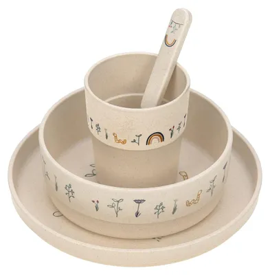 Produktbild von LÄSSIG Kindergeschirr Set (Teller, Becher, Schälchen, Löffel) ohne Melamin, BPA-