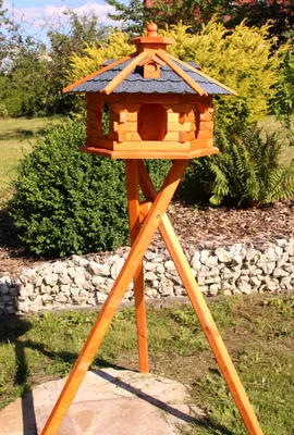 Produktbild von Großes Vogelhaus mit Ständer 58x38 cm blau Typ 5