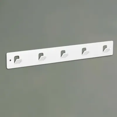 Produktbild von Mai & Mai Kleiderhaken ohne Bohren Wandgarderobe Wandhaken mit 5 Haken Garderobenleiste Garderobenhaken 40cm Weiß Stalo-14