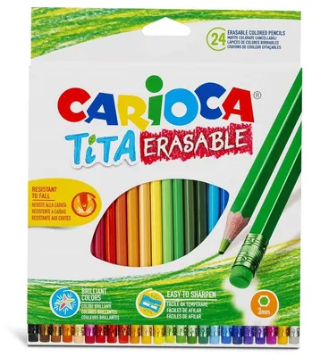 Image de Carioca - crayon de couleur avec gomme Tita, 24 dans un étui en carton