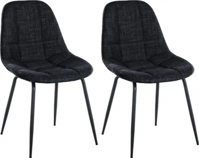 Produktbild von 2er Set Stuhl HLO-CP25 Stoff  schwarz