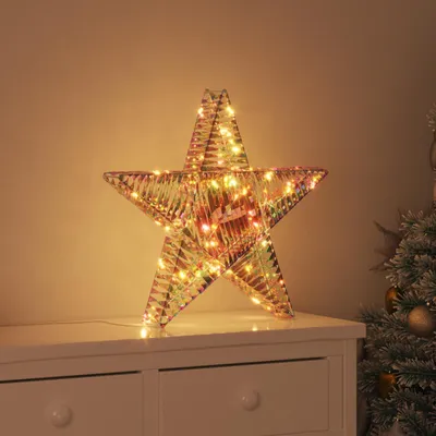 Produktbild von vidaXL 3D Stern mit 50 LEDs Warmweiß 55 x 52,5 x 9 cm PET