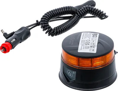 Image de BGS Gyrophare à accu jaune avec aimant 12 V / 24 V Ø 130 mm - 70343