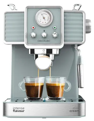 Espressomaschine 1350W, 20 Bar, Milchaufschäumer, 1,2L Tank, LCD, Grau