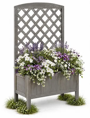 Produktbild von Rankgitter mit Pflanzkasten aus Holz 83×36×146 cm, Rosenbogen & Pflanzkübel
