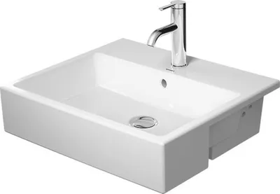Produktbild von Duravit Halbeinbauwaschtisch VERO AIR mit Überlauf, Hahnlochbank, 550 x 470 mm ohne Hahnloch weiß