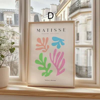 Produktbild von Matisse Poster · Geschenkidee · Abstrakte Formen Matisse Scherenschnitt Kubistische Porträts · Dekoprint ohne Rahmen · Motiv D · 21 × 30 cm